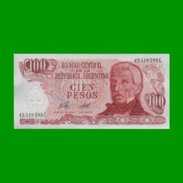 PESOS LEY 18.188 $100,00, BOT 2405a, AÑO 1977, ESTADO EXCELENTE.-