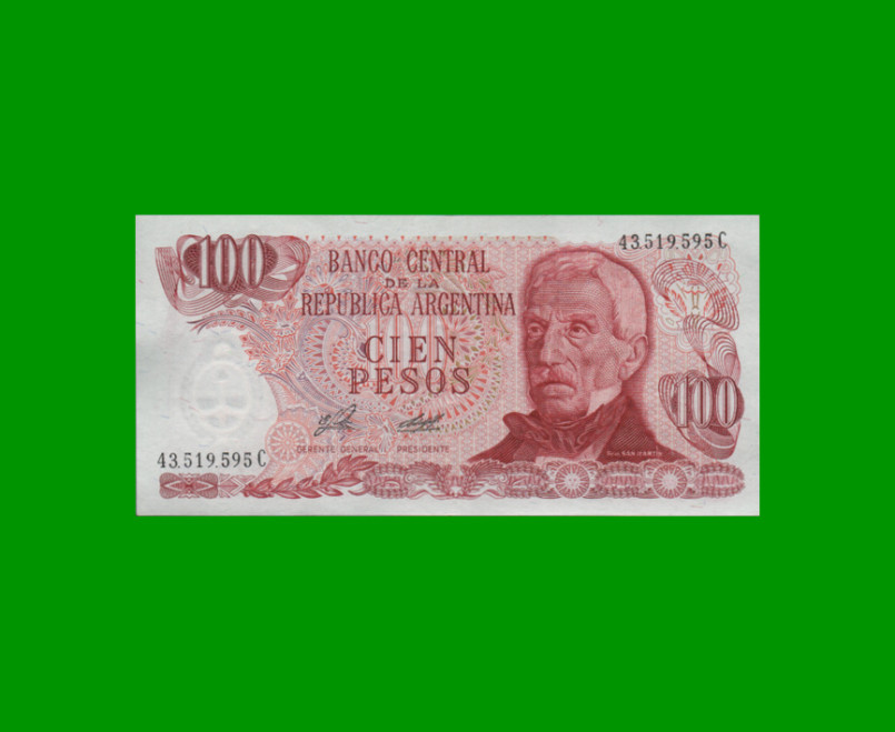 PESOS LEY 18.188 $100,00, BOT 2405a, AÑO 1977, ESTADO EXCELENTE.-