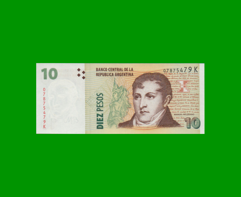 PESOS CONVERTIBLES 2do DISEÑO $10,00, BOT 3432b, AÑO 2009, ESTADO EXCELENTE+.-