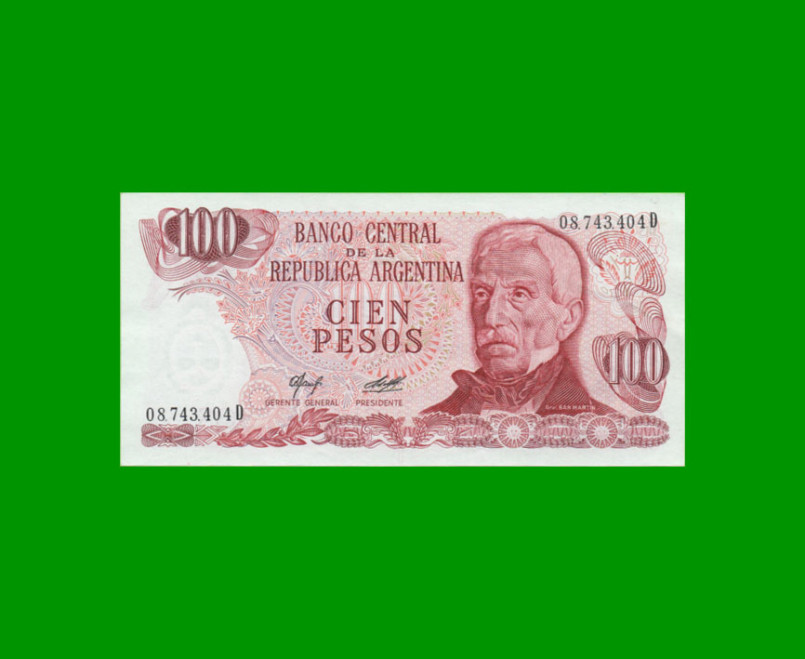 PESOS LEY 18.188 $100,00, BOT 2408, AÑO 1977, ESTADO EXCELENTE+ .-