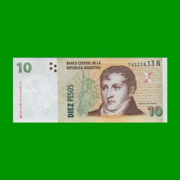 PESOS CONVERTIBLES 2do DISEÑO $10,00, BOT 3441, AÑO 2014, ESTADO SIN CIRCULAR.-