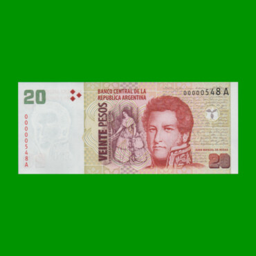 PESOS CONVERTIBLES 2do DISEÑO $20,00, BOT 3501, AÑO 1999, ESTADO SIN CIRCULAR.-