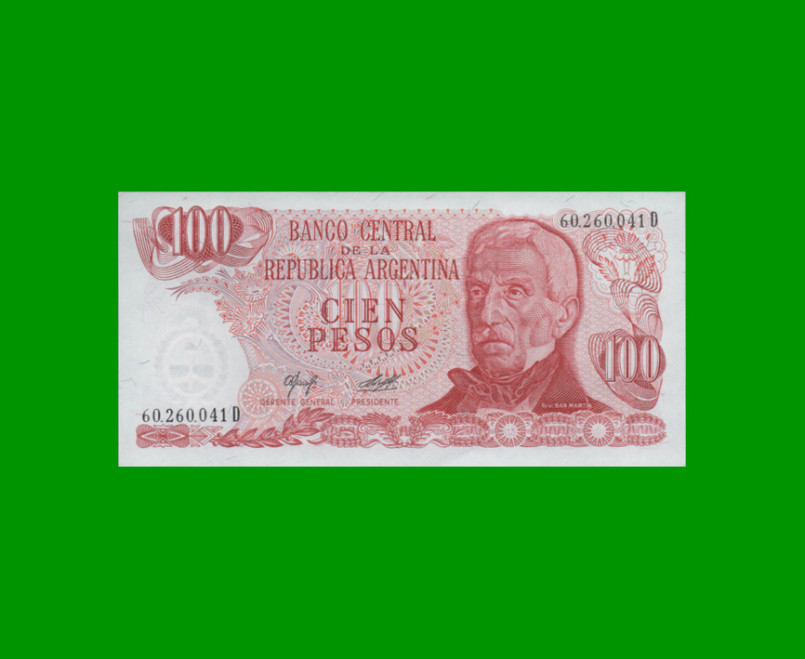 PESOS LEY 18.188 $100,00, BOT 2408a, AÑO 1977, ESTADO EXCELENTE+ .-