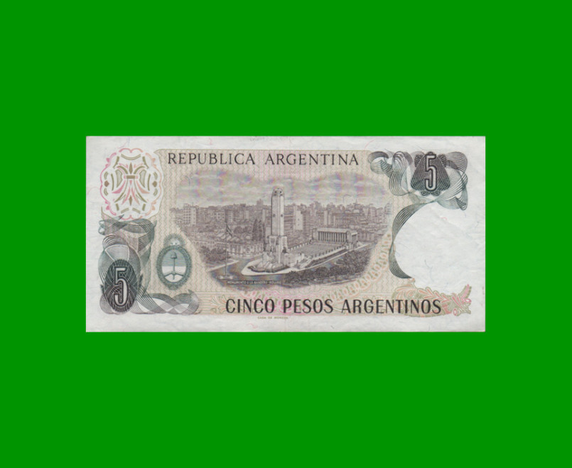 PESOS ARGENTINOS $5,00, BOT 2607, AÑO 1983, ESTADO EXCELENTE.- - Imagen 2