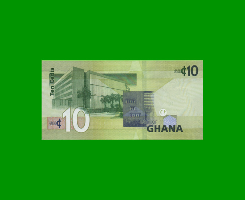 BILLETE DE GHANA 10 CEDIS,  PICK NEW, AÑO 2019 ESTADO SIN CIRCULAR.- - Imagen 2