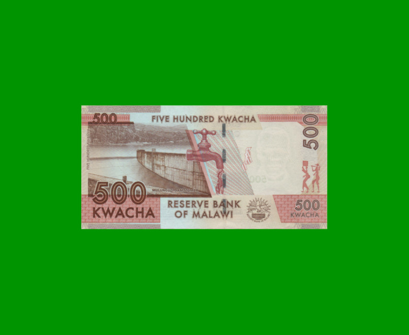 BILLETE DE MALAWI 500 KWACHA, PICK 66a, AÑO 2014 ESTADO SIN CIRCULAR.- - Imagen 2