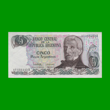 PESOS ARGENTINOS $5,00, BOT 2607, AÑO 1983, ESTADO EXCELENTE.-