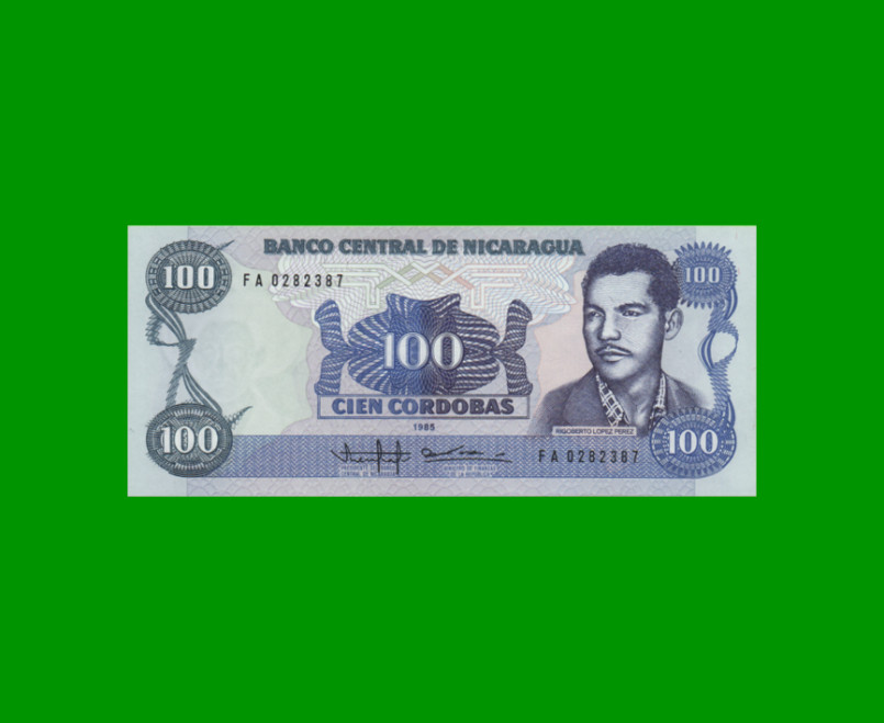 BILLETE DE NICARAGUA 100 CORDOBAS, PICK 154, ESTADO SIN CIRCULAR.-