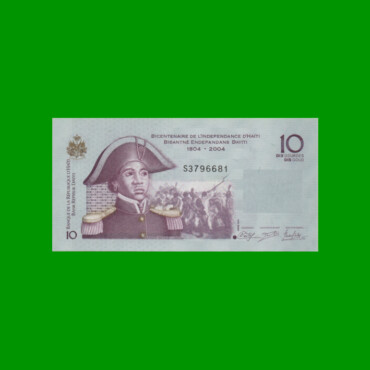 BILLETE DE HAITI 10 GOURDES, CONMEMORATIVO PICK 272f, AÑO 2014 ESTADO SIN CIRCULAR.-