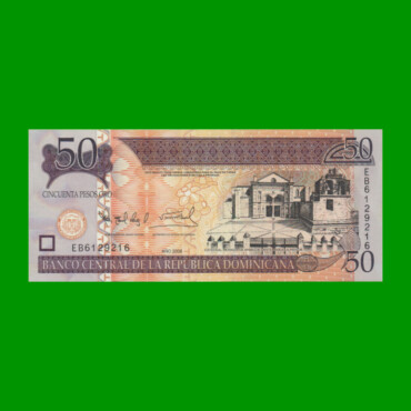 BILLETE DE REPUBLICA DOMINICANA $50,00 ORO PICK 176b, AÑO 2008 ESTADO SIN CIRCULAR.-