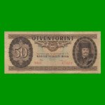BILLETE DE HUNGRIA 50 FORINT, PICK 170g, AÑO 1986 ESTADO BUENO.-