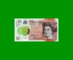 BILLETE DE INGLATERRA (GRAN BRETAÑA) 10 LIBRAS POLYMERO, PICK 395, AÑO 2016 ESTADO SIN CIRCULAR-