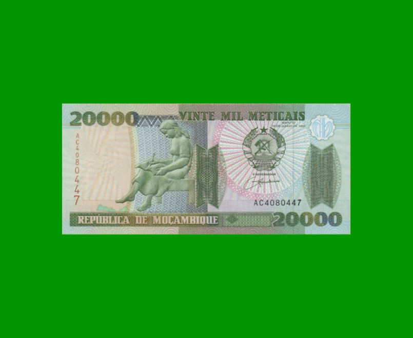 BILLETE DE MOZAMBIQUE 20.000 METICAIS, PICK 140, AÑO 1999 ESTADO SIN CIRCULAR.-