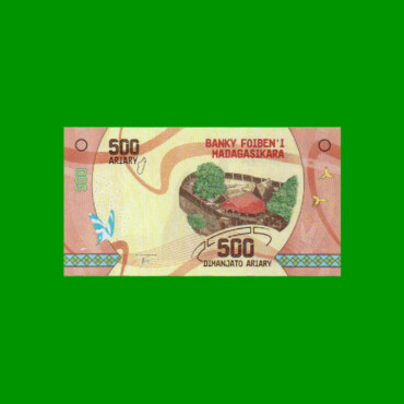 BILLETE DE MADAGASCAR 500 ARIARY, PICK 99, AÑO 2017 ESTADO SIN CIRCULAR.-