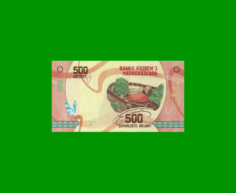 BILLETE DE MADAGASCAR 500 ARIARY, PICK 99, AÑO 2017 ESTADO SIN CIRCULAR.-