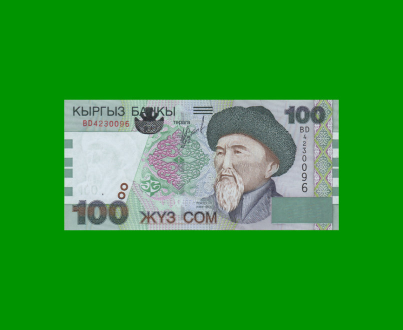 BILLETE DE KYRGISTAN 100 SON, PICK 21, AÑO 2002, ESTADO SIN CIRCULAR.-