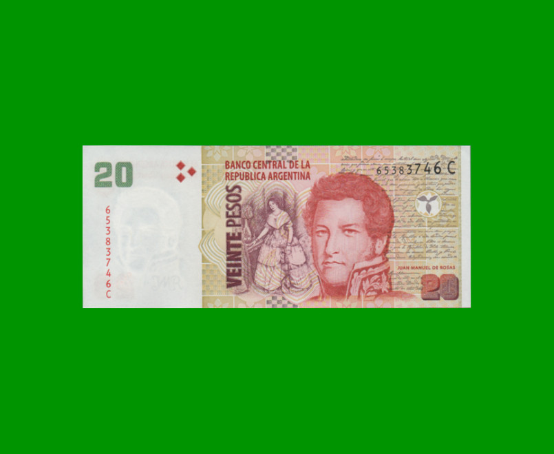 PESOS CONVERTIBLES 2do DISEÑO $20,00, BOT 3520, AÑO 2008, ESTADO SIN CIRCULAR.-