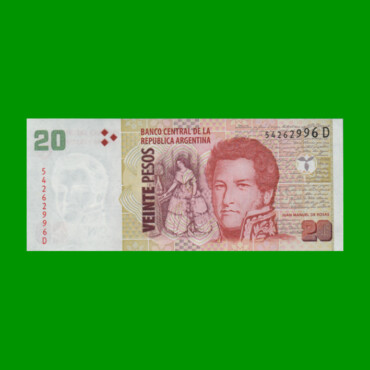 PESOS CONVERTIBLES 2do DISEÑO $20,00, BOT 3523, AÑO 2010, ESTADO SIN CIRCULAR.-