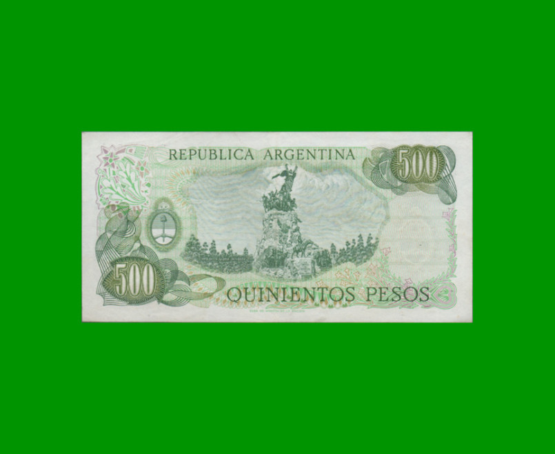 PESOS LEY 18.188 $500,00, BOT 2421, AÑO 1977, ESTADO EXCELENTE+ .- - Imagen 2