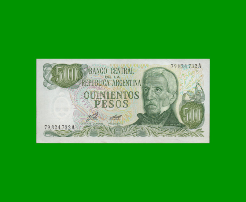 PESOS LEY 18.188 $500,00, BOT 2421, AÑO 1977, ESTADO EXCELENTE+ .-