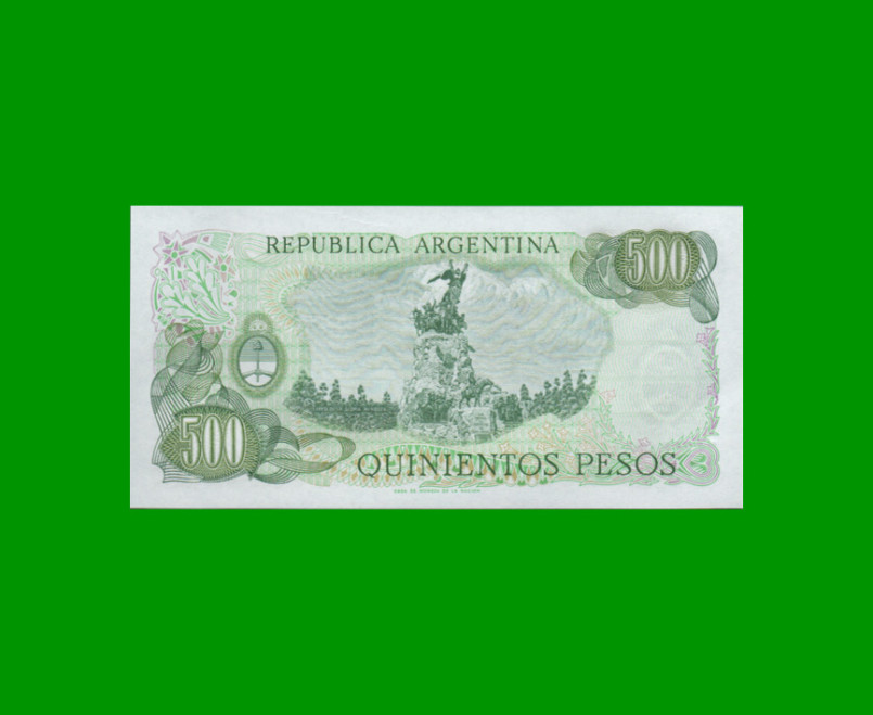 PESOS LEY 18.188 $500,00, BOT 2421, AÑO 1977, ESTADO SIN CIRCULAR.- - Imagen 2