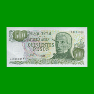 PESOS LEY 18.188 $500,00, BOT 2421, AÑO 1977, ESTADO SIN CIRCULAR.-