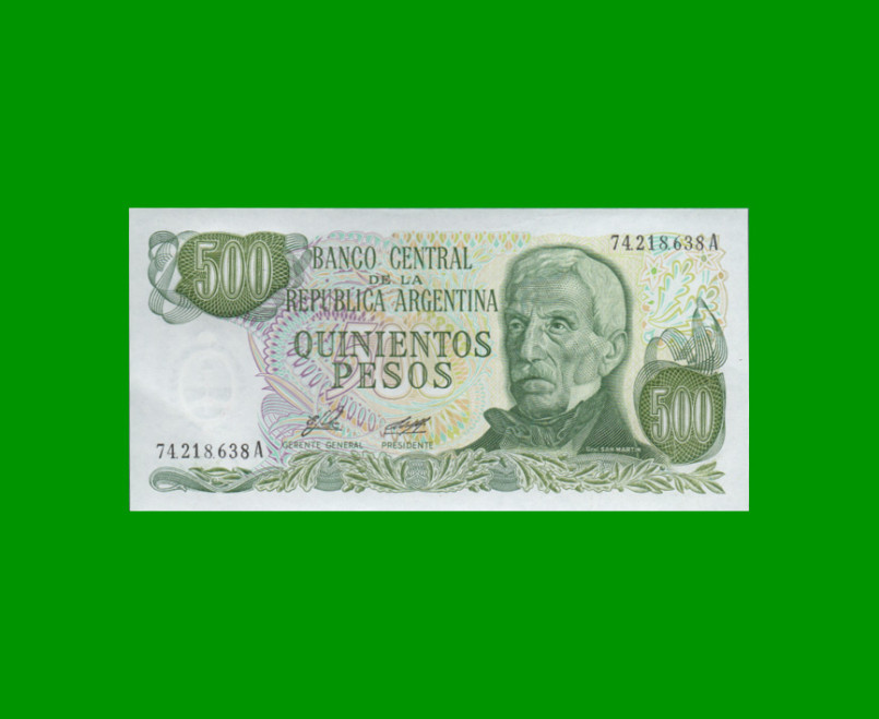 PESOS LEY 18.188 $500,00, BOT 2421, AÑO 1977, ESTADO SIN CIRCULAR.-