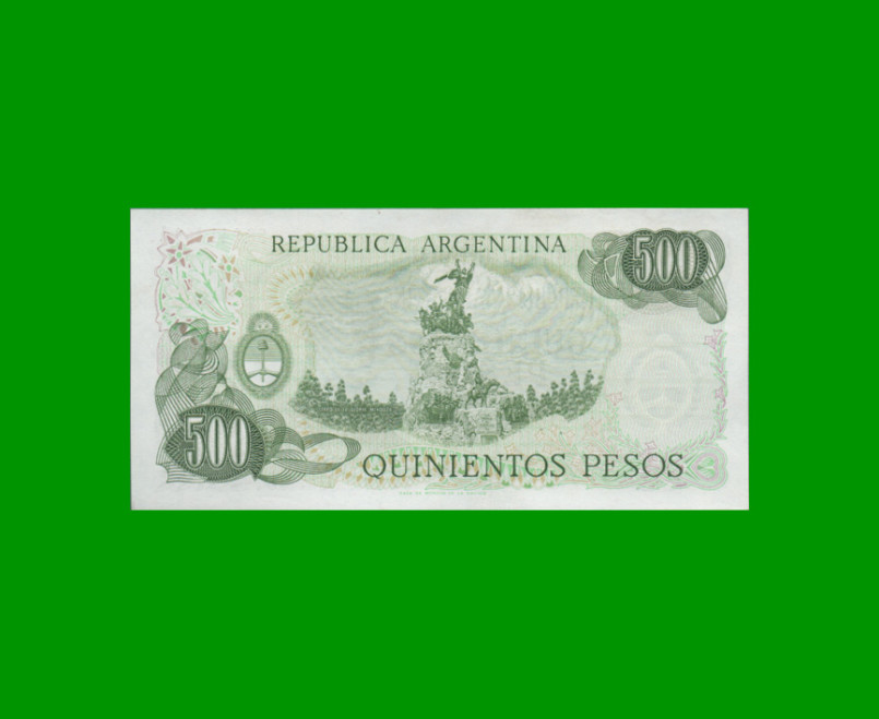 PESOS LEY 18.188 $500,00, BOT 2423, AÑO 1978, ESTADO EXCELENTE+ .- - Imagen 2