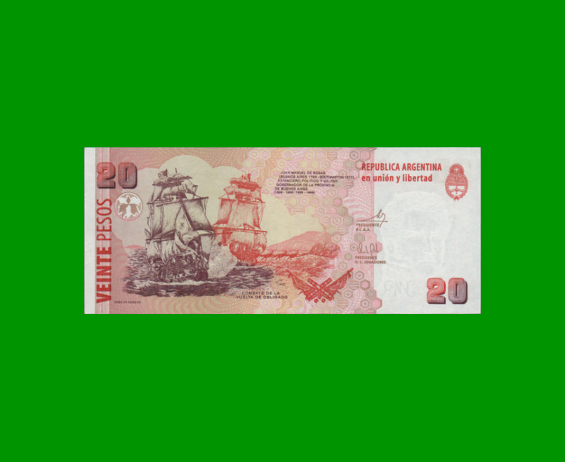 PESOS CONVERTIBLES 2do DISEÑO $20,00, BOT 3528, AÑO 2014, ESTADO EXCELENTE.- - Imagen 2