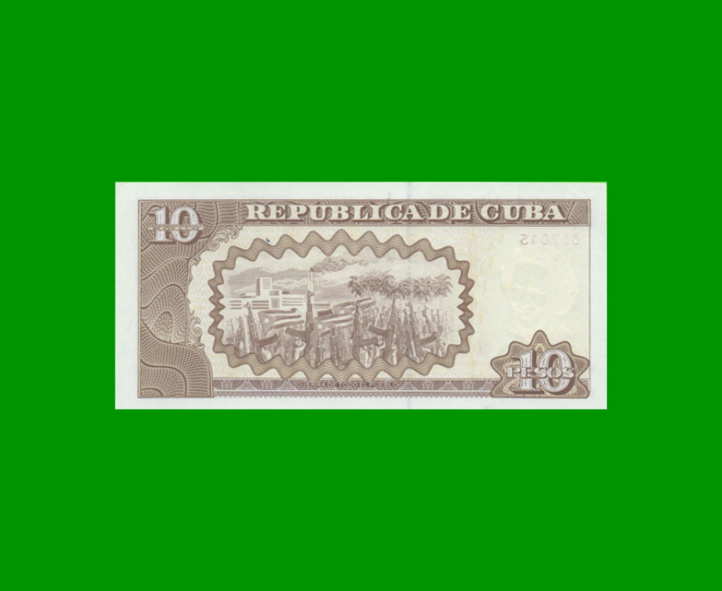 BILLETE DE CUBA $10,00 PICK 117i, AÑO 2007, ESTADO SIN CIRCULAR.- - Imagen 2