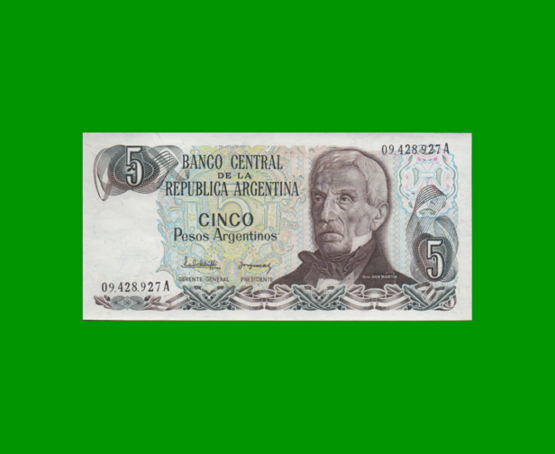 PESOS ARGENTINOS $5,00, BOT 2607, AÑO 1983, ESTADO EXCELENTE+ .-