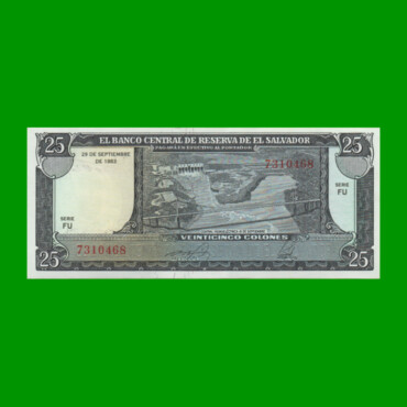 BILLETE DE EL SALVADOR 25 COLONES, PICK 136, AÑO 1983 ESTADO SIN CIRCULAR.-