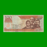 BILLETE DE REPUBLICA DOMINICANA $100,00 ORO PICK 177c, AÑO 2010 ESTADO BUENO+.-