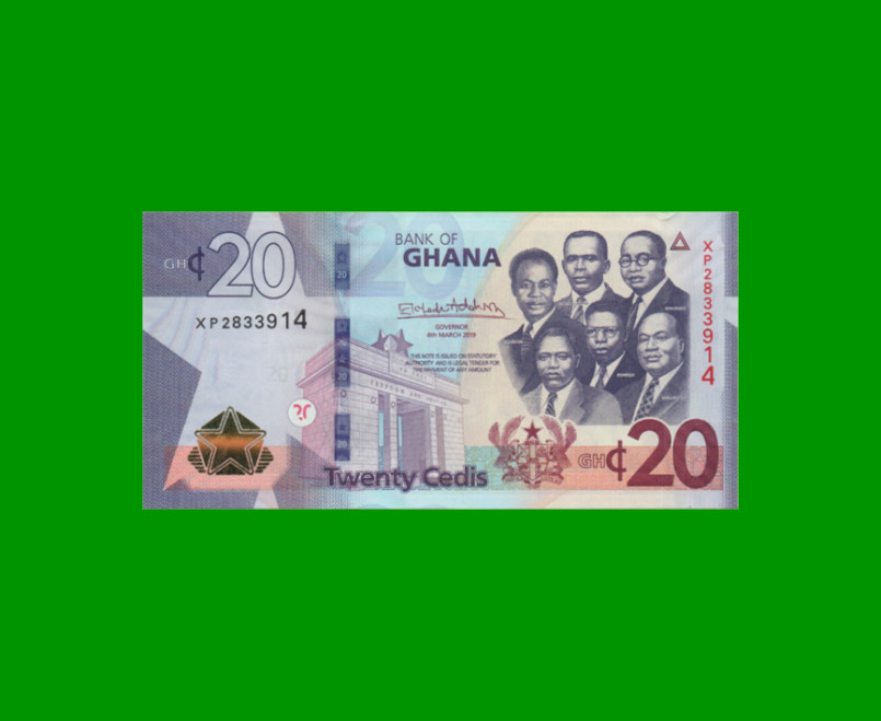 BILLETE DE GHANA 20 CEDIS,  PICK 48a AÑO 2019 ESTADO SIN CIRCULAR.-