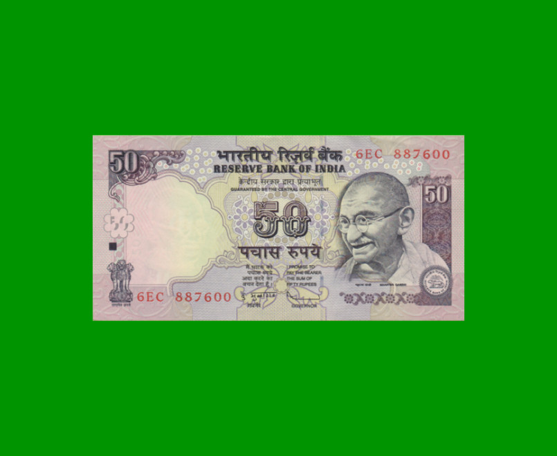 BILLETE DE INDIA 50 RUPIAS, PICK 97m, ESTADO SIN CIRCULAR.-