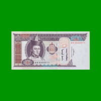 BILLETE DE MONGOLIA 100 TUGRIK, PICK 65b, AÑO 2008, ESTADO SIN CIRCULAR.-