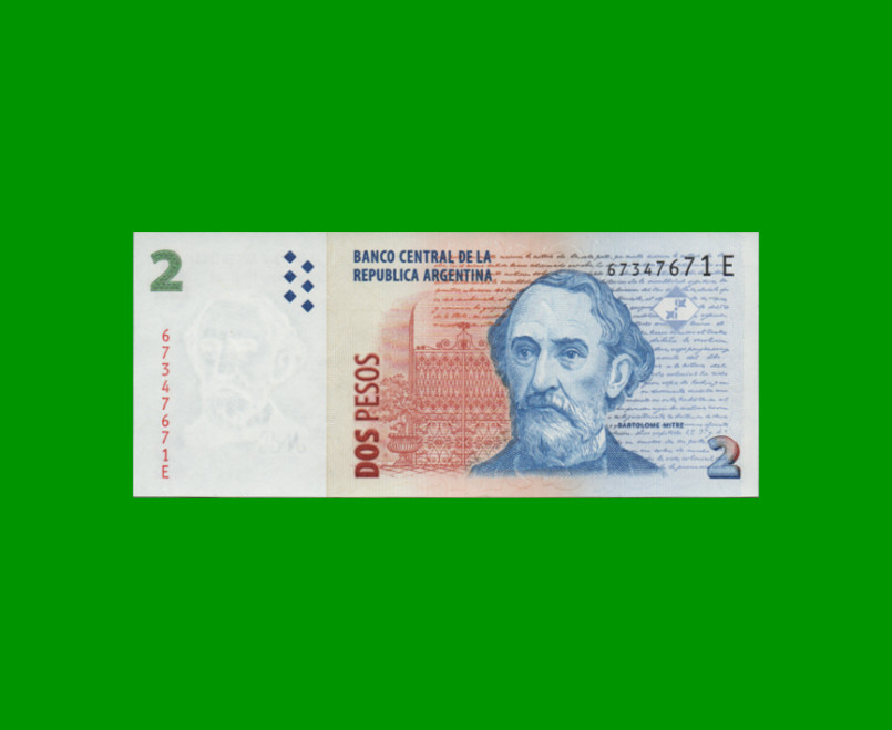 PESOS CONVERTIBLES 2do DISEÑO $ 2,00, BOT 3219, AÑO 2005, ESTADO SIN CIRCULAR.-