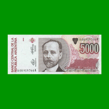 REPOSICION BILLETE DE 5.000 AUSTRALES, BOT 2875, ESTADO SIN CIRCULAR.-