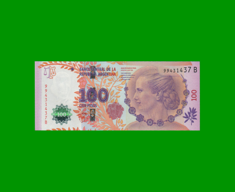 PESOS 3er DISEÑO $100,00, BOT 4301, AÑO 2013, ESTADO EXCELENTE+.-