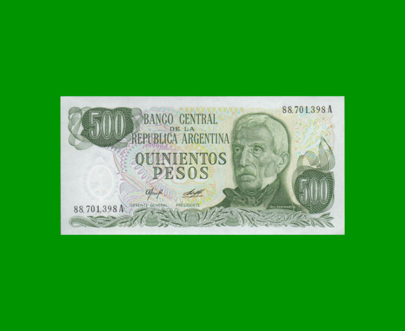 PESOS LEY 18.188 $500,00, BOT 2423, AÑO 1978, ESTADO SIN CIRCULAR.-