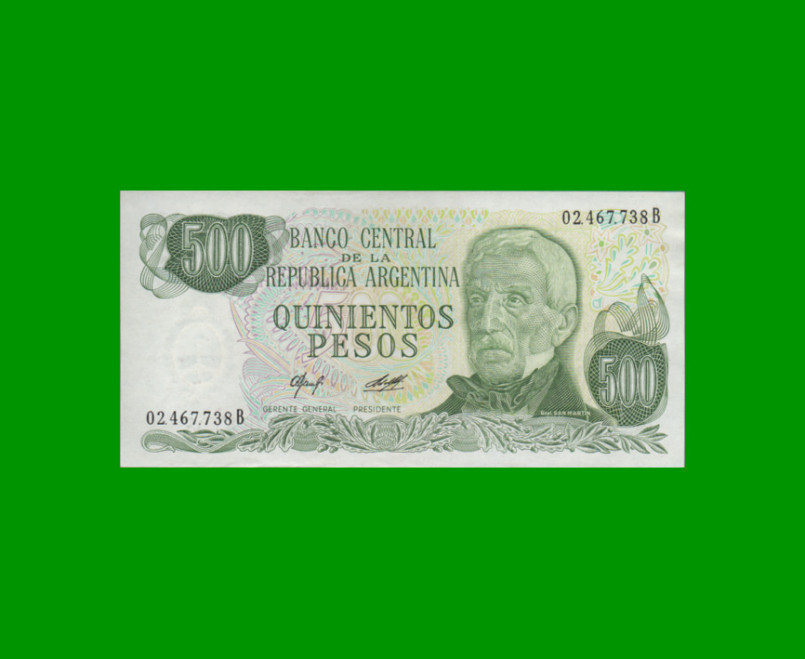 PESOS LEY 18.188 $500,00, BOT 2424, AÑO 1978, ESTADO SIN CIRCULAR.-