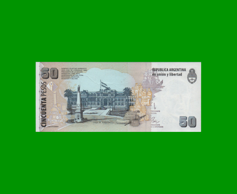 PESOS CONVERTIBLES 2do DISEÑO $50,00, BOT 3602, AÑO 2000, ESTADO EXCELENTE.- - Imagen 2