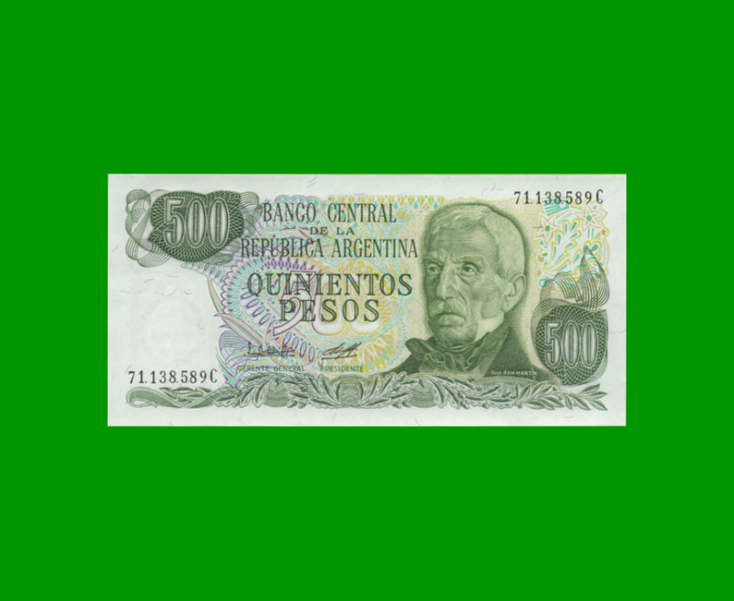 PESOS LEY 18.188 $500,00, BOT 2429a, AÑO 1980, ESTADO SIN CIRCULAR.-