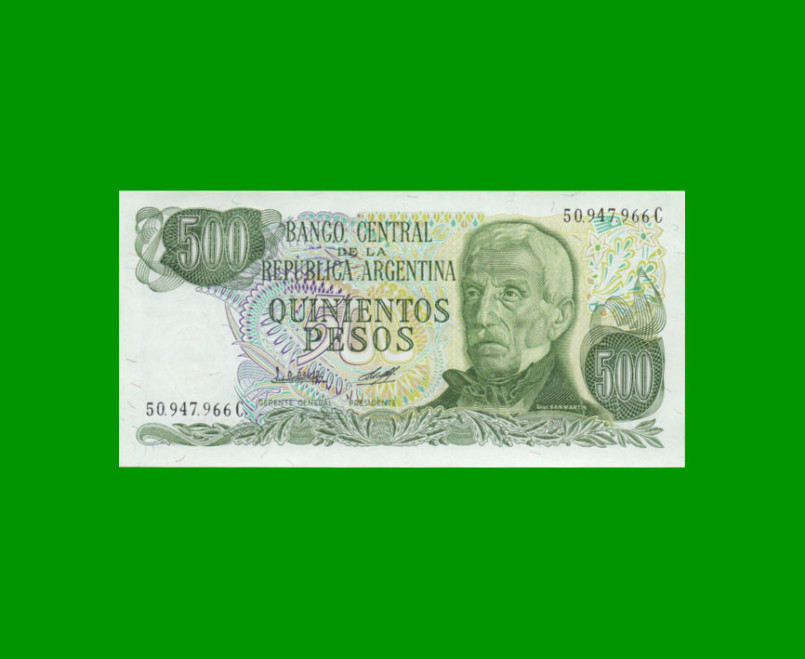 PESOS LEY 18.188 $500,00, BOT 2428a, AÑO 1979, ESTADO EXCELENTE+ .-