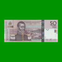 BILLETE DE HAITI 50 GOURDES, CONMEMORATIVO PICK 274a, AÑO 2004 ESTADO SIN CIRCULAR.-