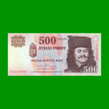 BILLETE DE HUNGRIA 500 FORINT, PICK 196c AÑO 2010 ESTADO SIN CIRCULAR.-