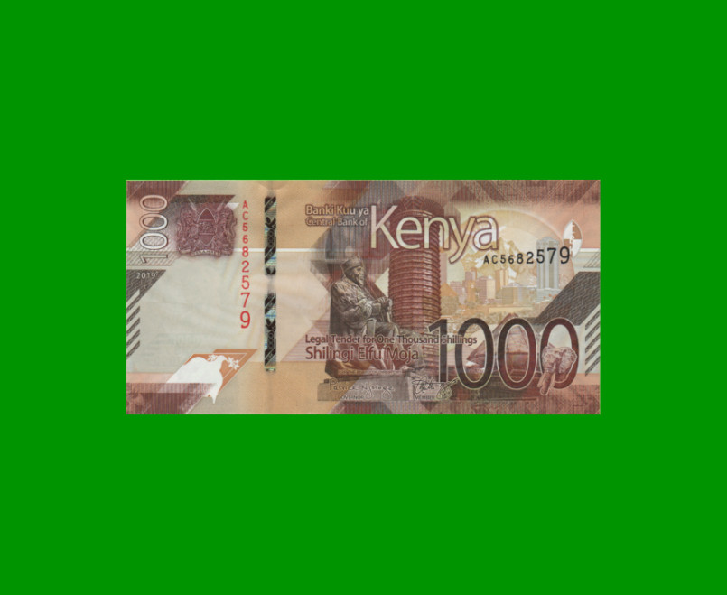 BILLETE DE KENYA 1.000 SHILINGI, PICK 56, AÑO 2019 ESTADO SIN CIRCULAR.-