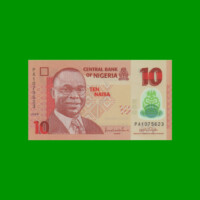 BILLETE DE NIGERIA 10 NAIRA, POLYMERO, PICK 39a, AÑO 2009 ESTADO SIN CIRCULAR.-