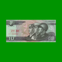 BILLETE DE COREA DEL NORTE 10 WON SPECIMEN, PICK 59s, ESTADO SIN CIRCULAR.-