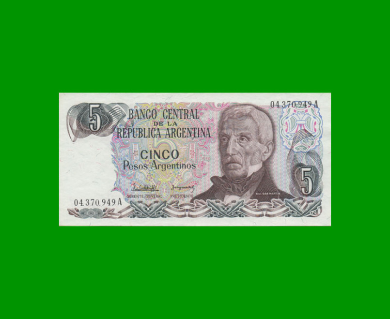 PESOS ARGENTINOS $5,00, BOT 2607, AÑO 1983, ESTADO SIN CIRCULAR.-